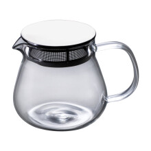 Cafeteira de vidro com alça de aço inoxidável