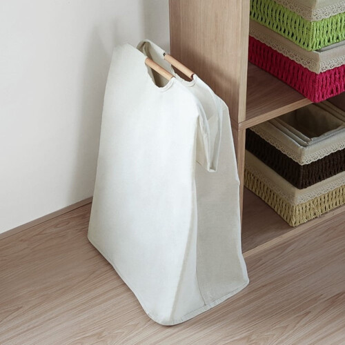 Panier à linge pliable blanc 56 x 40 x 27 cm