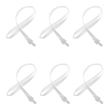 Cordones blancos de poliéster con clip para credenciales (50 unidades)