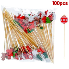 Adorno navideño de palillos de cóctel de madera para árbol (100 unidades)