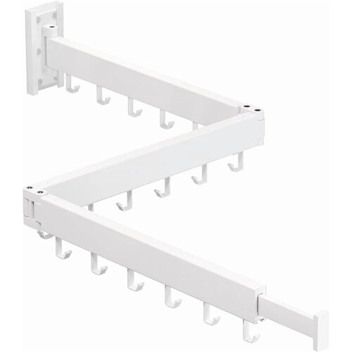 Wall Mounted Folding Clothes Drying Rack White