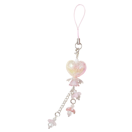 Lanière de téléphone portable en acrylique résistante avec-Rose