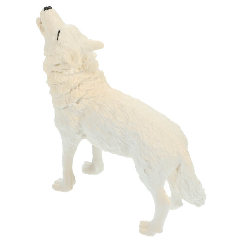 Weiße Wolfsfigur aus Kunststoff, 1 Stück