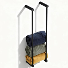 Toallero de baño de acero inoxidable negro mate para montaje en pared