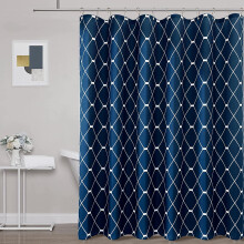 Geometrický modrý sprchový závěs 72x72 palců