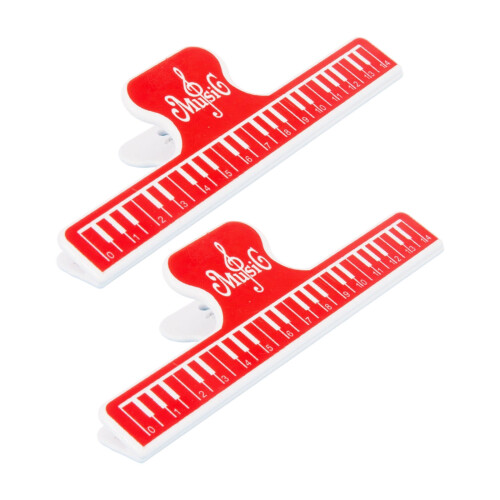 Piano Key Pattern Plastic Music Score Fixed Clips Piano-Red