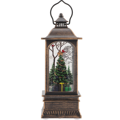 Christmas Lantern Dark Brown Plastic 6.3 Inches