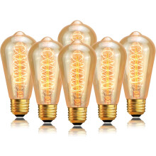 Edison ST64 Bulbs 60W 6-Pack E26 2200K Dimmable