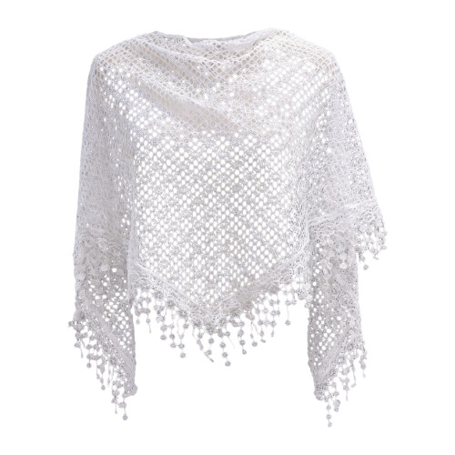 Écharpe creuse à la mode avec couverture d'épaule à-Blanc
