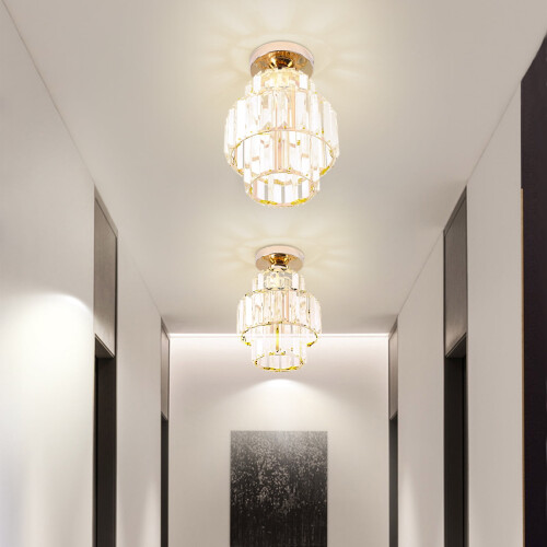 Kristallen halfverzonken plafondlamp modern, 1 stuk