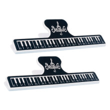 Piano Key Pattern Plastic Music Score Fixed Clips Piano-Black
