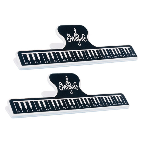 Piano Key Pattern Plastic Music Score Fixed Clips Piano-Black