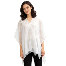 Elegant Reversible Shawl For Bride And Special Occasion-White