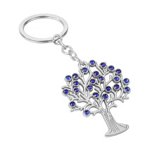 Klassischer Baum-Schlüsselanhänger in zweifarbiger-Silber