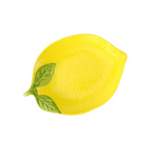 Heat Resistant Ceramic Lemon Shape Spoon Rest-plate