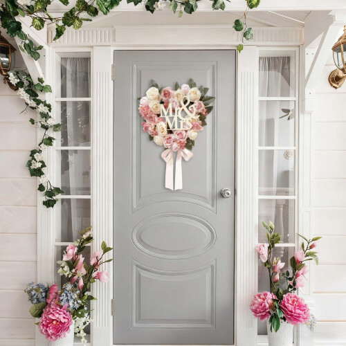 Heart-Shaped Foam Rose Wreath 40cm