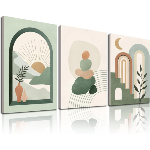 Σετ 3 τεμαχίων με κορνίζα Boho Wall Art, 12x16 ίντσες