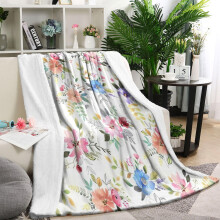 Coperta in flanella con stampa floreale, 60x80 pollici