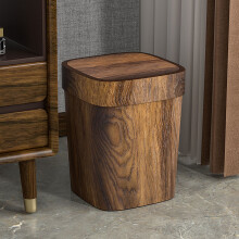 Cestino rettangolare in stile retrò con venature del legno e coperchio a battente,