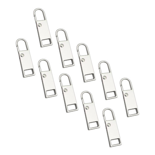 10PCS Metal Zipper Handle Mend Fixer Replacement Zipper-Silver