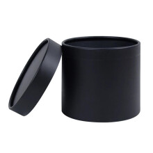 Caja redonda para arreglos florales de 12 cm, caja de regalo de papel negro.