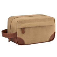 Functional Men's Toiletry Bag Canvas Fabric Practical-Coffee
