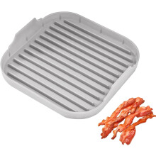 Plateau à bacon en silicone alimentaire souple pour micro-ondes, 25 cm