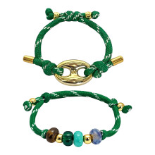 Bracelets artistiques en corde de nez de cochon faits à la-Vert