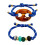 Bracelets à cordes réglables bicolores, bracelets de mode-Bleu 1