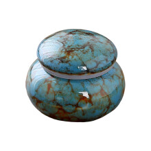 Ceramic Pet Urn Ashes Holder With Classical Design-Blue