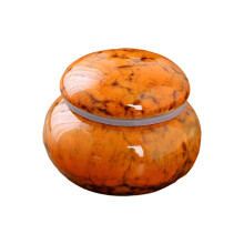 Small Ceramic Urn For Pet And Human Ashes Elegant-Orange