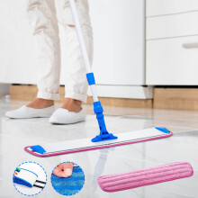 Pano de esfregão plano de microfibra – Lavável, reutilizável, para limpeza úmida e seca