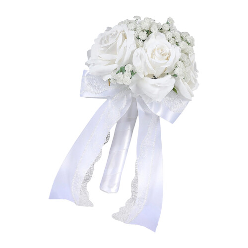 Arrangement de mariage traditionnel blanc et soie, fleurs-COMME