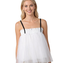 Flattering Ruffled Spaghetti Strap Tube Top Wedding Accessory