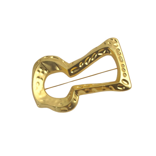 Statement Gold Tone Brooch Minimalists Designs-Large matte gold