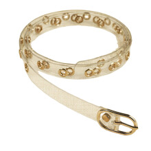 Stylish Clear Elastic Waist Belt With Punk Metal Detail-120cm