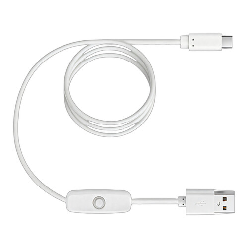 Câble de chargement USB C en PVC de qualité, câble-Blanc