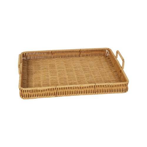 Cesta de frutas trançada marrom 38x29x4cm