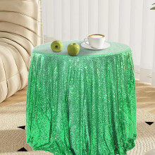 Nappe ronde à sequins vert menthe 119 cm
