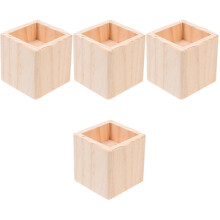 Conjunto de 4 elevadores de cama de madeira para elevar e organizar móveis.