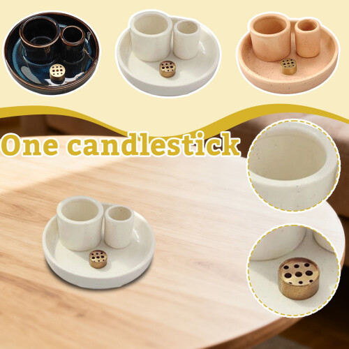 Ceramic Candle Holder – Nordic Style, 5x2 in, 1 pc
