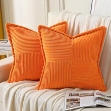 Felroze corduroy kussenhoezen 20x20 inch (2 stuks)