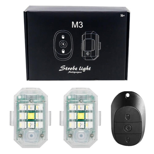 LED Strobe Light with Remote Control – 300mAh, IP65
