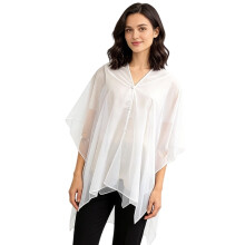 Multiuse Wedding Shawl Reversible Stylish Capes Shoulder-White