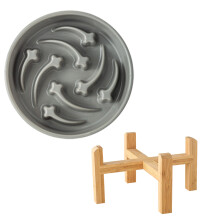 Nonslip Slow Feeder Bowl For Cats And Small Dogs Easy-Gray 2A