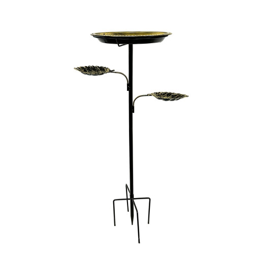 Durable Wrought Iron Feeder And Dish For Backyard Wildlife-1