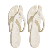 Foldable Flip Flops Walking Sandals with Nonslip Shower-White M