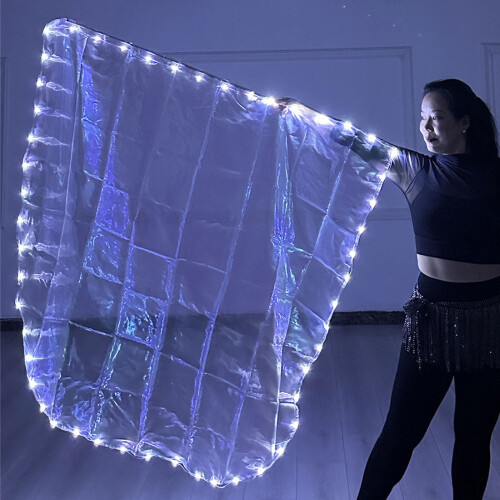 LED Praise Dance Flag with Retractable Pole, Semicircular