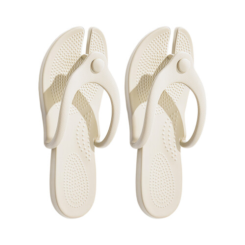 Foldable Flip Flops Nonslip Slippers Shower Shoe For-White S