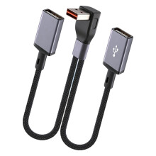 Mehrzweck-USB-zu-Typ-C/USB-Splitterkabel,-2 USB-Winkelbuchsen